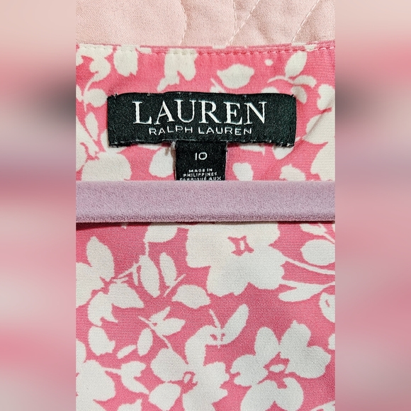 LAUREN Ralph Lauren Pink Floral Dress Size 10 - Picture 3 of 4